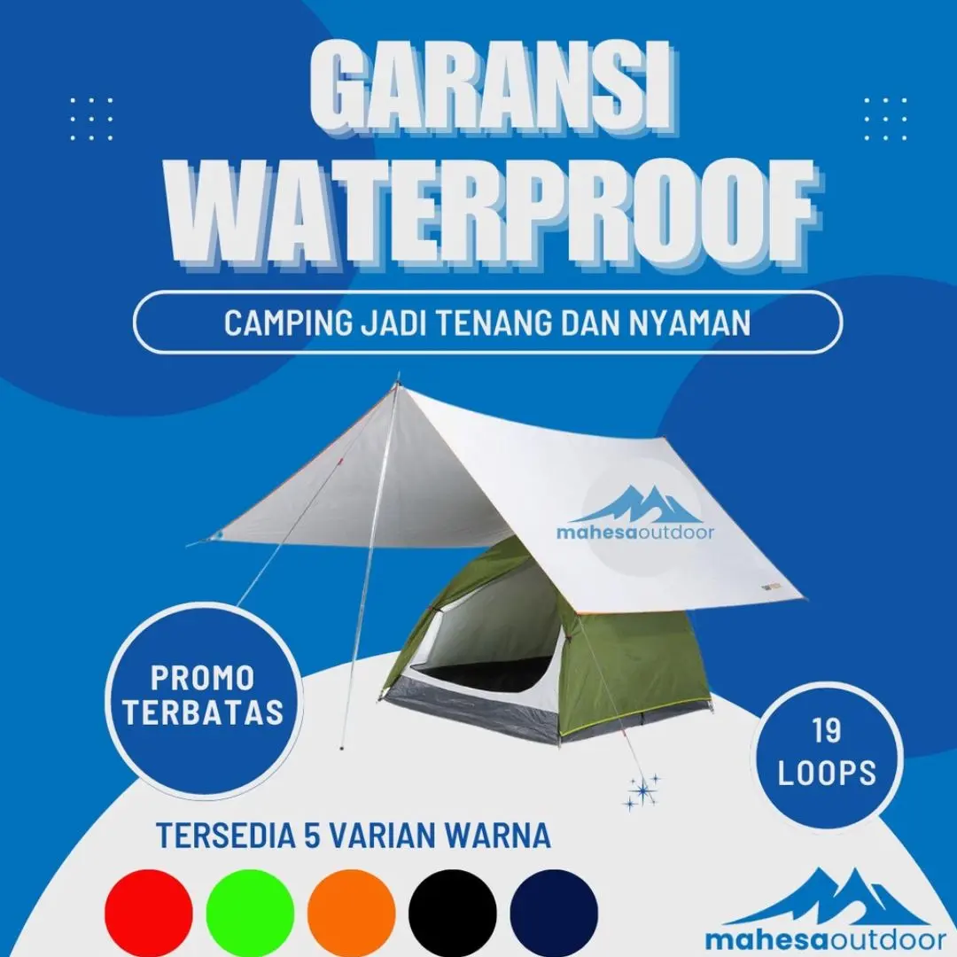Flysheet By Mahesa Ukuran 3x3 Bahan Tebal 100% Anti Air Tarptent Atap