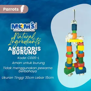 Parrot Toys Mainan Burung Parrot Macow Afgrey Seri C005 L