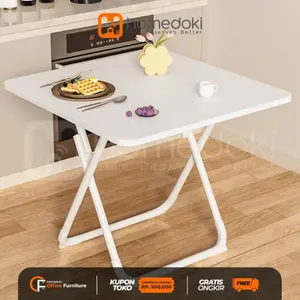 Homedoki Meja lipat portabel serbaguna / meja makan lipat / meja lipat bundar / meja lipat persegi / meja kopi berdiameter 60cm