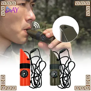 7in1 Peluit Survival Outdoor Peluit Penyelamat Berkemah Multifungsi Peluit Penyelamat Berkemah