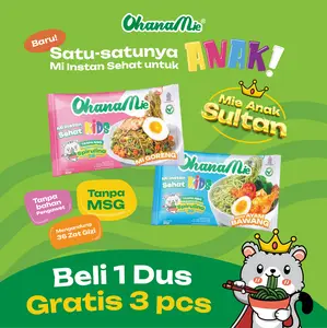 Ohana Mie Anak Sultan Sehat dan Enak Tanpa MSG dan Pengawet Isi 24 pcs Gratis 3 pcs