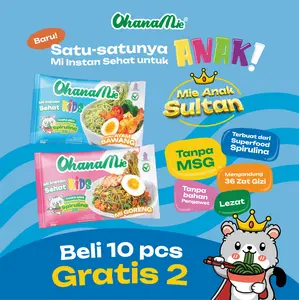 Mie Anak Sultan Viral Tanpa MSG dan Pengawet Mie Spirulina Isi 10 Gratis 2 Ohana Mie