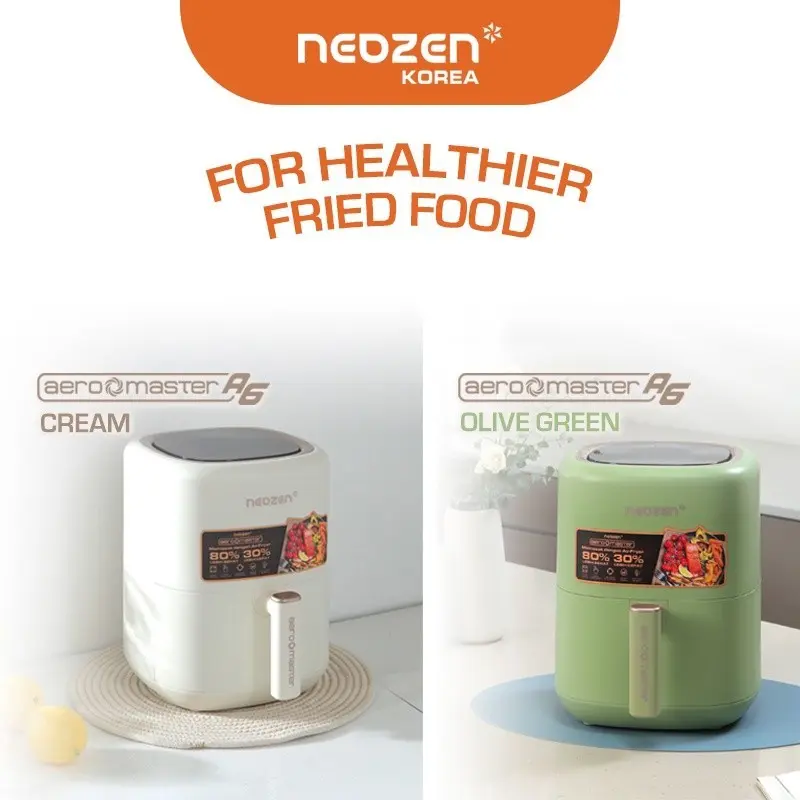 NEOZEN - Air Fryer Aeromaster A6 Green dan Cream Original Korea Garansi 2 Tahun