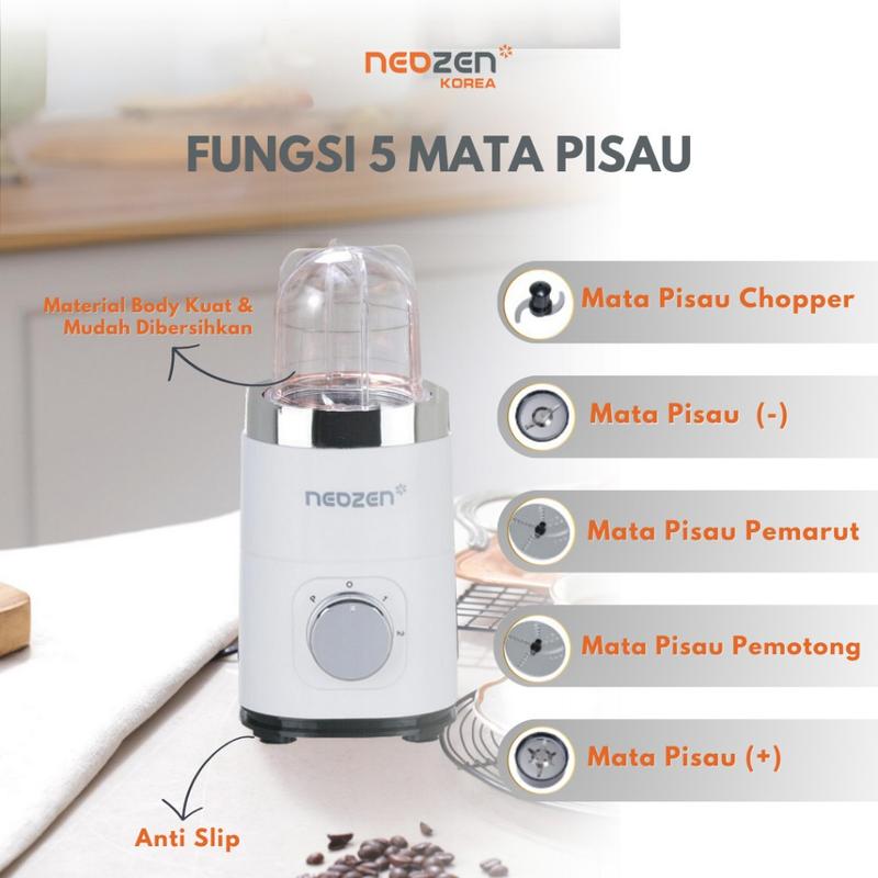 NEOZEN Tuctac Blender - Multifunction Blender Tuc Tac - White - Blender Multi Fungsi - Food Processor Flexie Tritan VIENTA 7