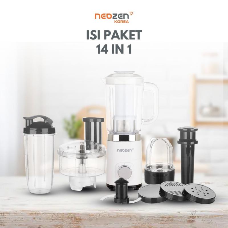 NEOZEN Tuctac Blender - Multifunction Blender Tuc Tac - White - Blender Multi Fungsi - Food Processor Flexie Tritan VIENTA 1