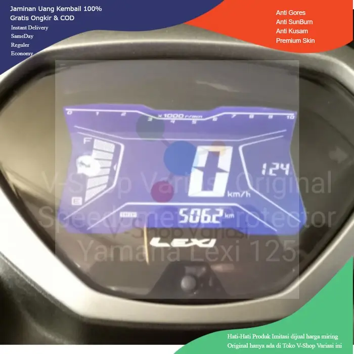 Anti Gores Spidometer Cover Stiker Pelangi Clear Yamaha Lexi 125 Clear