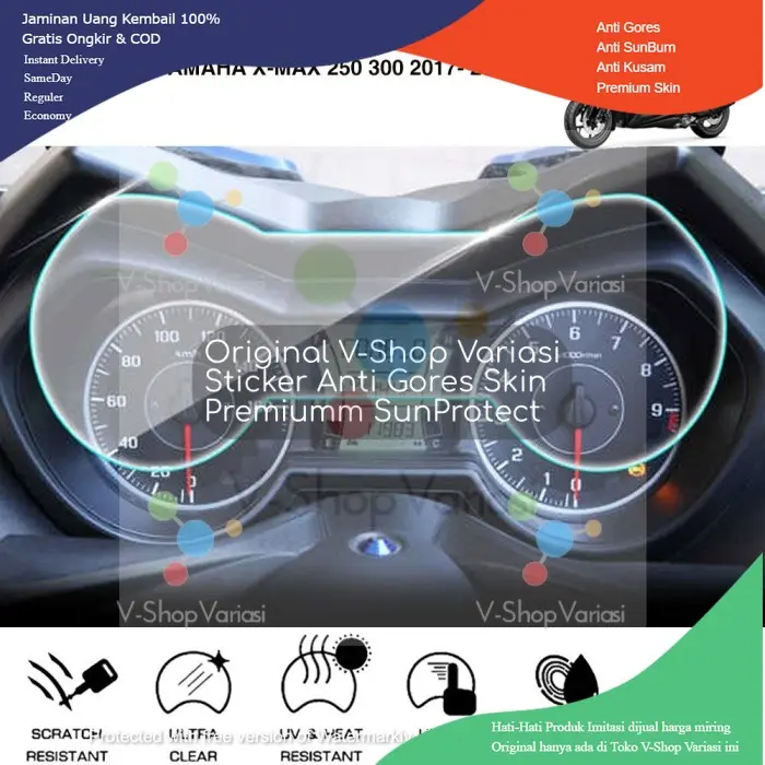 Anti Gores Speedometer Cover Sticker Yamaha XMAX 250 300 400 Clear
