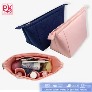 Felt Bag Organizer Tas Dalaman Wanita Bludru Bag Organizer Dalaman Tas Resleting Atas Untuk Tote Bag