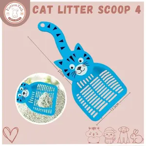 CAT LITTER SCOOP #4 MOTIF KEPALA KUCING - SEROKAN PASIR KUCING ANJING