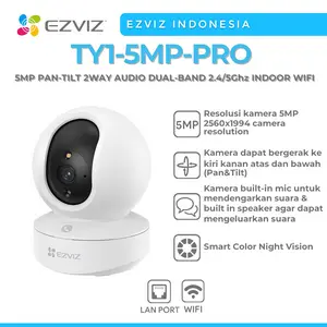 EZVIZ TY1-5MP-PRO 5MP PAN-TILT 2WAY AUDIO DUAL-BAND 2.4/5GHZ INDOOR WIFI