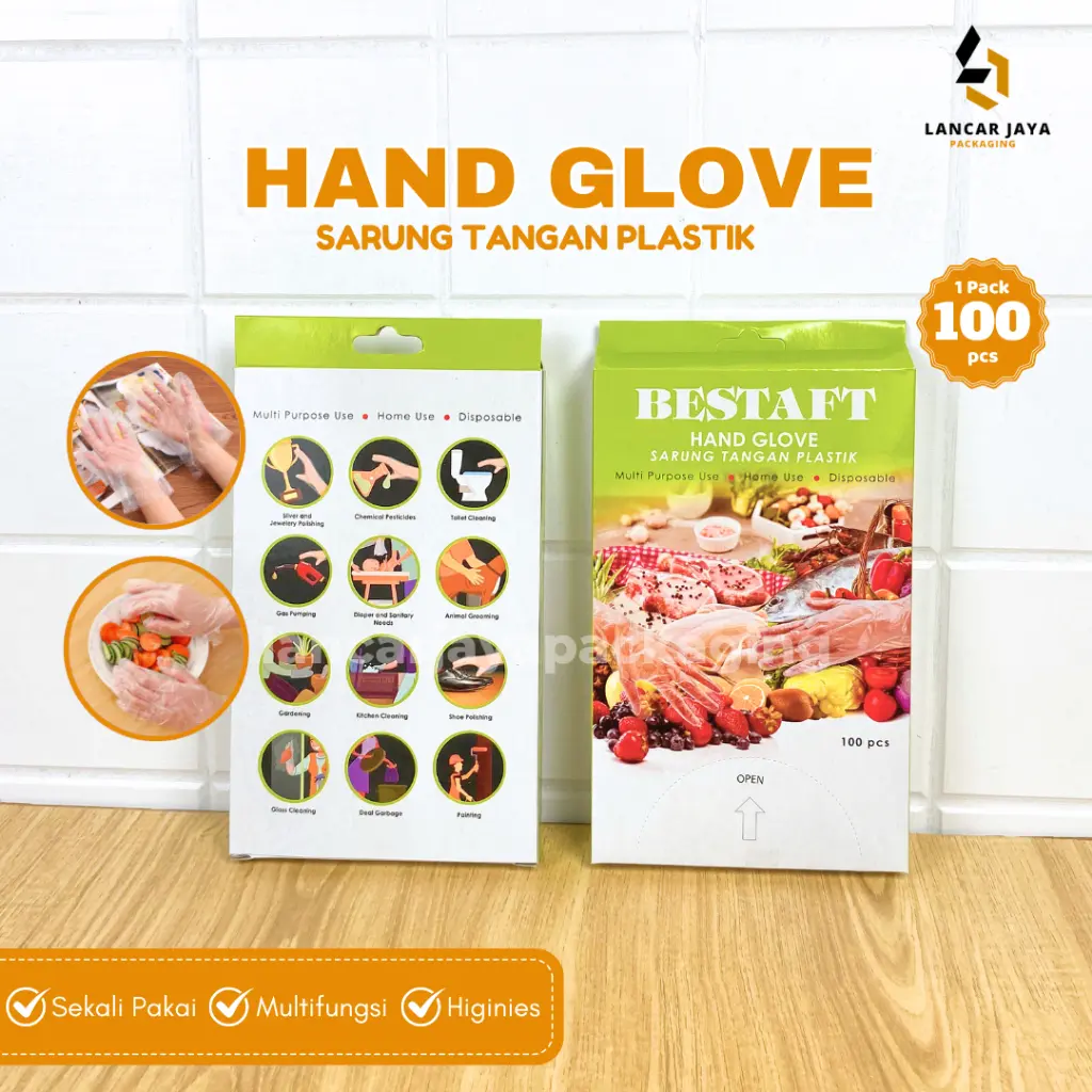 [100 PCS] Sarung Tangan Plastik Sekali Pakai Hand Glove Disposable