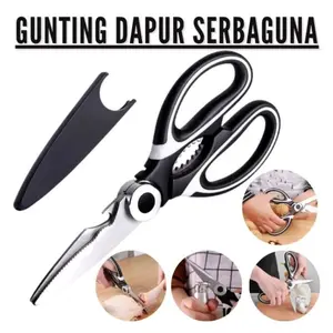 Gunting Dapur Serbaguna Besar Hitam + Sarung