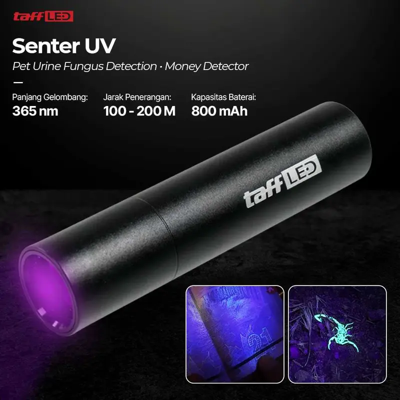 Photo Cat Senter Ultraviolet Pet Urine Detection 365nm S11-Z Hitam 0