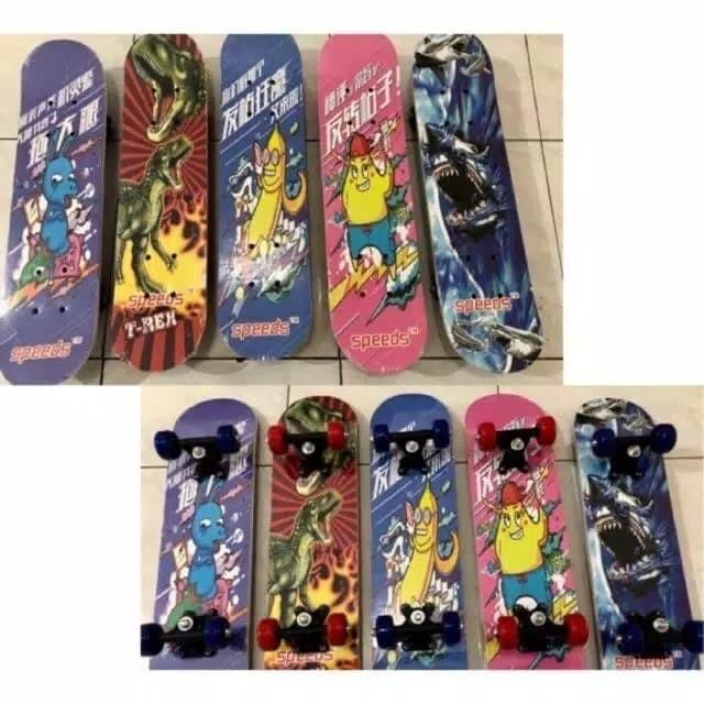 PAPAN SKATE BOARD FULL SET LENGKAP ANAK UKURAN KECIL - S MOTIF GAMBAR 1