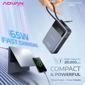 ADVAN Powerbank PB6520 20.000 MA HFast Charging 65W TYPE C Quick Charge