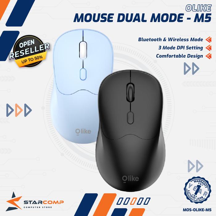 Jual Olike M5 Mouse DUAL MODE Wireless & Bluetooth Silent Click - Kab ...