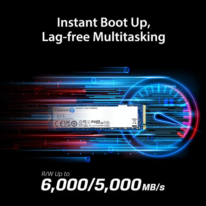 SSD Kingston NV3 500GB 1TB 2TB M.2 NVME PCIe 4.0 2280 PCIe Gen 4x4 (5000MB/s)