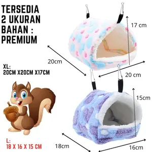 [YWQ] Pouch Rumah Tempat Tidur Sugar Glider Hamster Tupai Musang Marmud - blue 18 x15- My Happy Shop