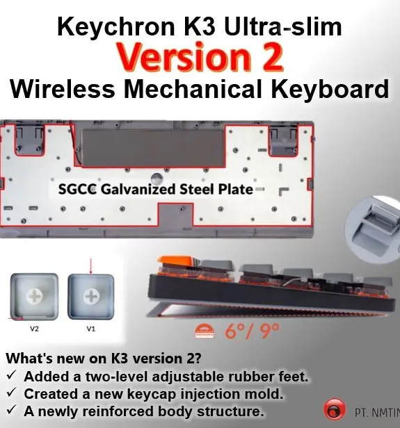 Keychron K3 ver 2 Hotswap RGB Backlight Optical Switch + BONUS Pouch