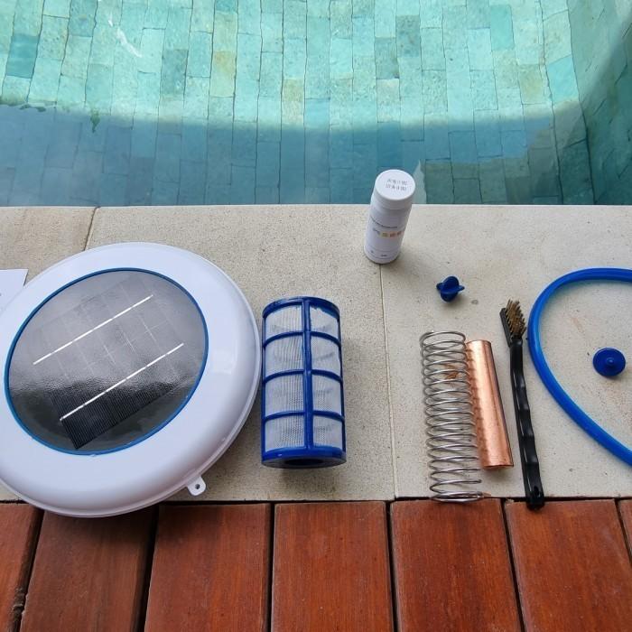 solar pool ionizer copper purify water from algae, reduce chlorine