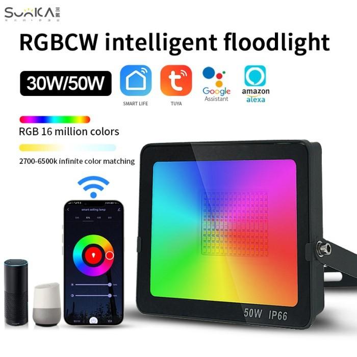 Tuya Outdoor Garden Smart Wifi Floodlight | Lampu Sorot Taman Luar