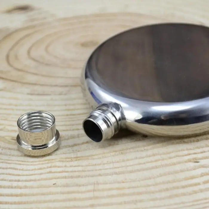 Botol Minum Wine Bir Hip Flask Round Shape Stainless Steel 5oz - B-5 3