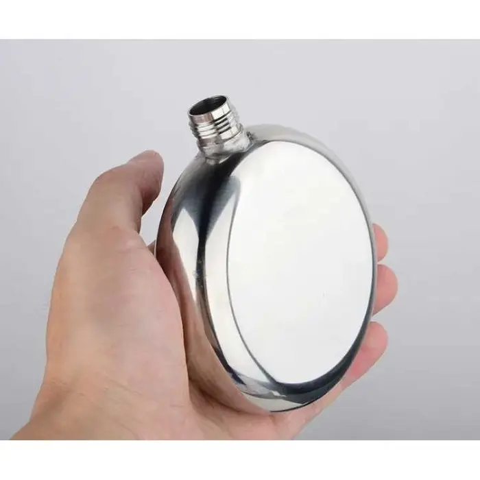 Botol Minum Wine Bir Hip Flask Round Shape Stainless Steel 5oz - B-5 6