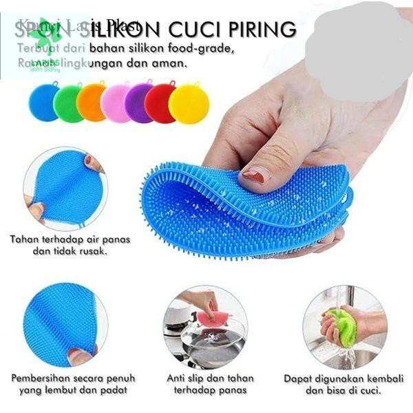 Spons Cuci Piring Silicon Serbaguna Murah Praktis Silicon Pembersih ...