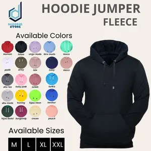 Hoodie Polos Jumper Jaket Dewasa Pria dan Wanita Unisex Basic M - XXL Abu Biru