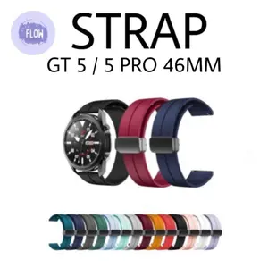 TALI JAM TANGAN STRAP WATCH MODEL GALAXY MAGNETIC D-BUCKLE SPORT RUBBER 22MM FOR HUAWEI GT 5 / 5 PRO
