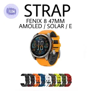 TALI JAM TANGAN STRAP WATCH GARMIN FENIX 8 47MM AMOLED / SOLAR / E 22MM QUICK FIT MODEL DUA WARNA RUBBER OFFICIAL