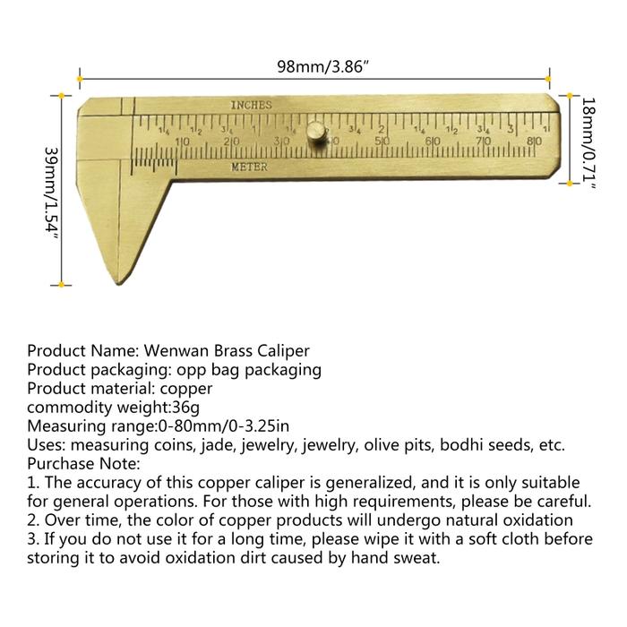 Mini Pocket Ruler Jual Mini Brass Pocket Ruler Handy Sliding Gauge Brass Vernier Caliper ...