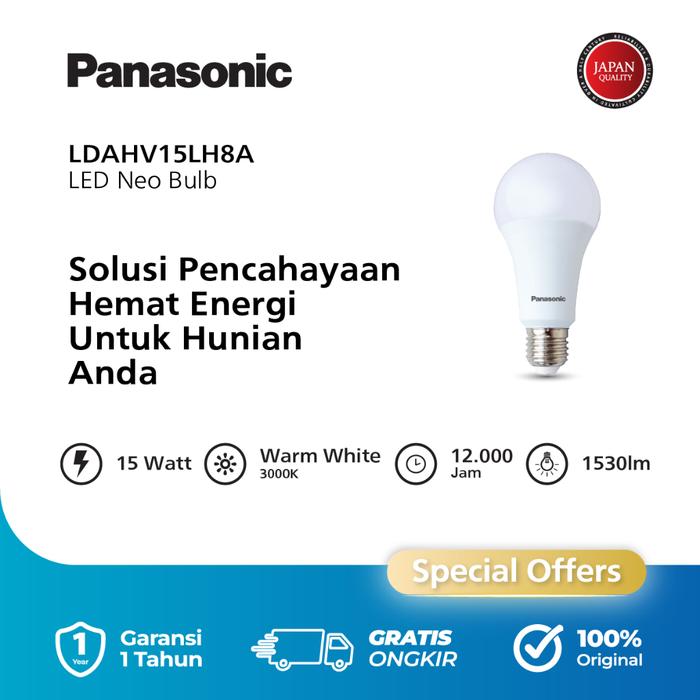 Gambar Panasonic LED Bulb Neo 15W 3000K - LDAHV15LH8A dari Panasonic Electrical Official Kota Bekasi Tokopedia
