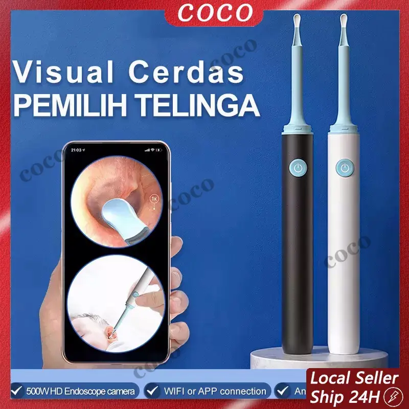 【Cod】Korek Kuping Led Smart Visual Ear Stick Hd Endoscope Pembersih Telinga Korek Kuping Kamera Led Ear Cleaning Endoscope Korek