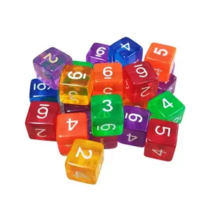 Dadu Angka Warna Transparan untuk Ular Tangga / Board Game (16mm)