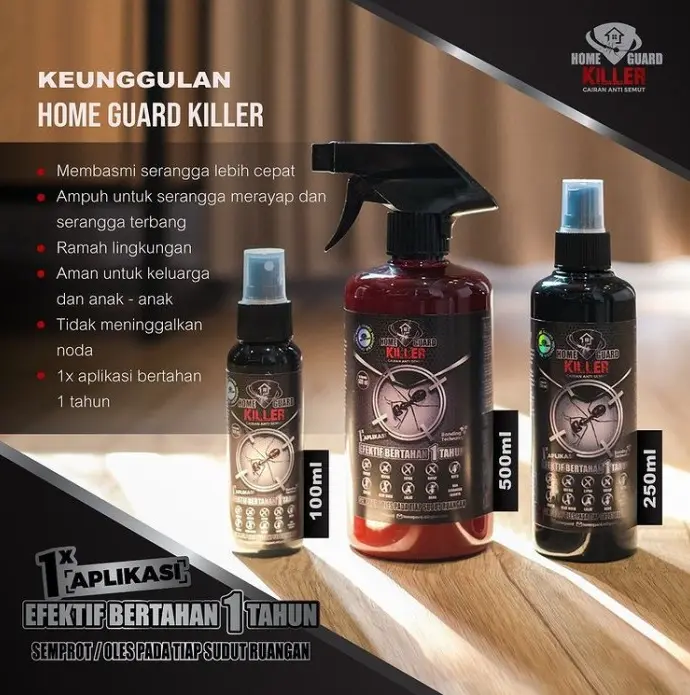 HOME GUARD KILLER 100ml/250ml/500ml|Cairan Pembasmi Kecoak/Semut/Rayap