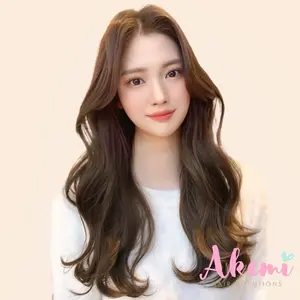 [AKEMI HAIR] - LACE FRONT WIG AKEMI - CURTAIN BANGS WAVY 60cm [ Rambut Palsu Wanita Wig Natural Panjang Wave Gelombang Marcellashairclip ]