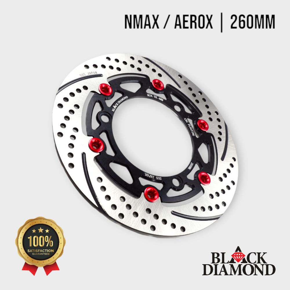 Black Diamond - Front Disc Brake 260mm AEROX Old New NMAX Connected Turbo Piringan Cakram Depan - Hitam