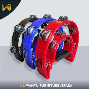 Ada Alat Musik Tamborin Tambourine Double Ring Kecrekan Tambourine - Random Double Ring Gereja Tambourine Instrumen