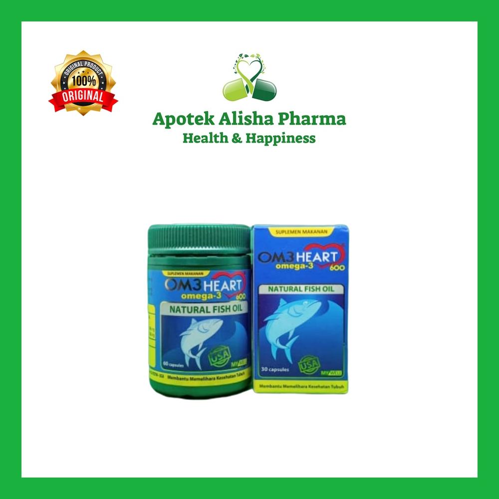 OM3HEART SOFT KAPSUL (BOTOL 30/60KAPSUL) - MYWELL OMEHEART NATURAL FISH OIL SUPLEMEN OMEGA 3 MINYAK IKAN HIU / KOLESTEROL / KESEHATAN JANTUNG