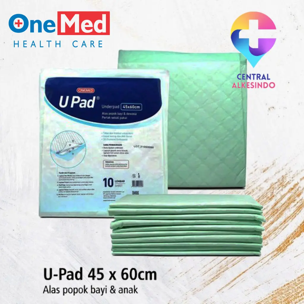 Upad Onemed 45x60 Underpad Perlak Anti Bocor Isi 10 Pcs Central Alkesindo