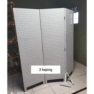 ( Tinggi 2 METER ) Sketsel Rotan Sintetis Pembatas Ruangan Partisi Sekat Ruangan Murah