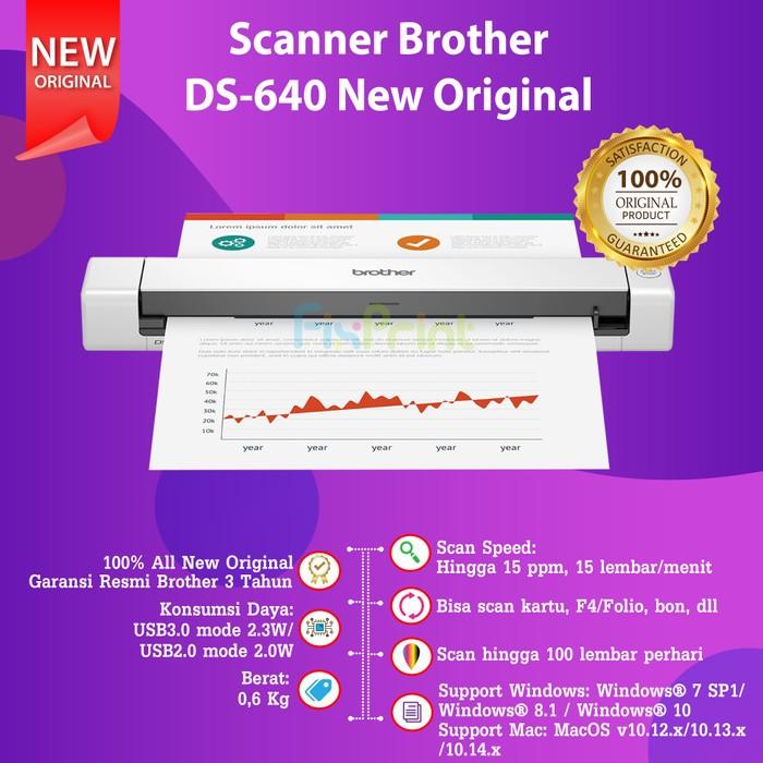BROTHER Scanner DS640 Portabel Compact Mobile Scanner Brother DS 640 ...
