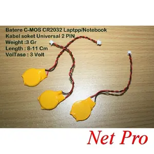 Baterai CMOS Bios 3volt Laptop Notebook CR2032 soket kabel 2 Pin 3V -NPRO