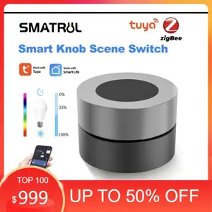 SMATRUL Switch Knob Tuya ZigBee Smart Home Scene Dimmer Light Switch Bulb Wireless Remote Control Button Controller Scenario Battery Powered APP | 2.022.0126 | SYT001B-ZIG-DC