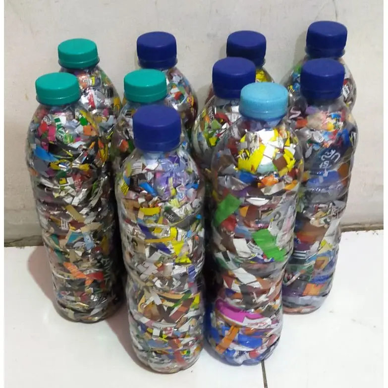 ECOBRICK BOTOL AQUA 600ML BERAT 200gr bersih siap pakai pengganti batu bata ramah lingkungan kerajinan tangan kemasan plastik sachet potongan 0