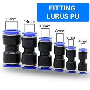 Fitting lurus 4mm 6mm 8mm 10mm 12mm sambungan selang PU konektor sliplock