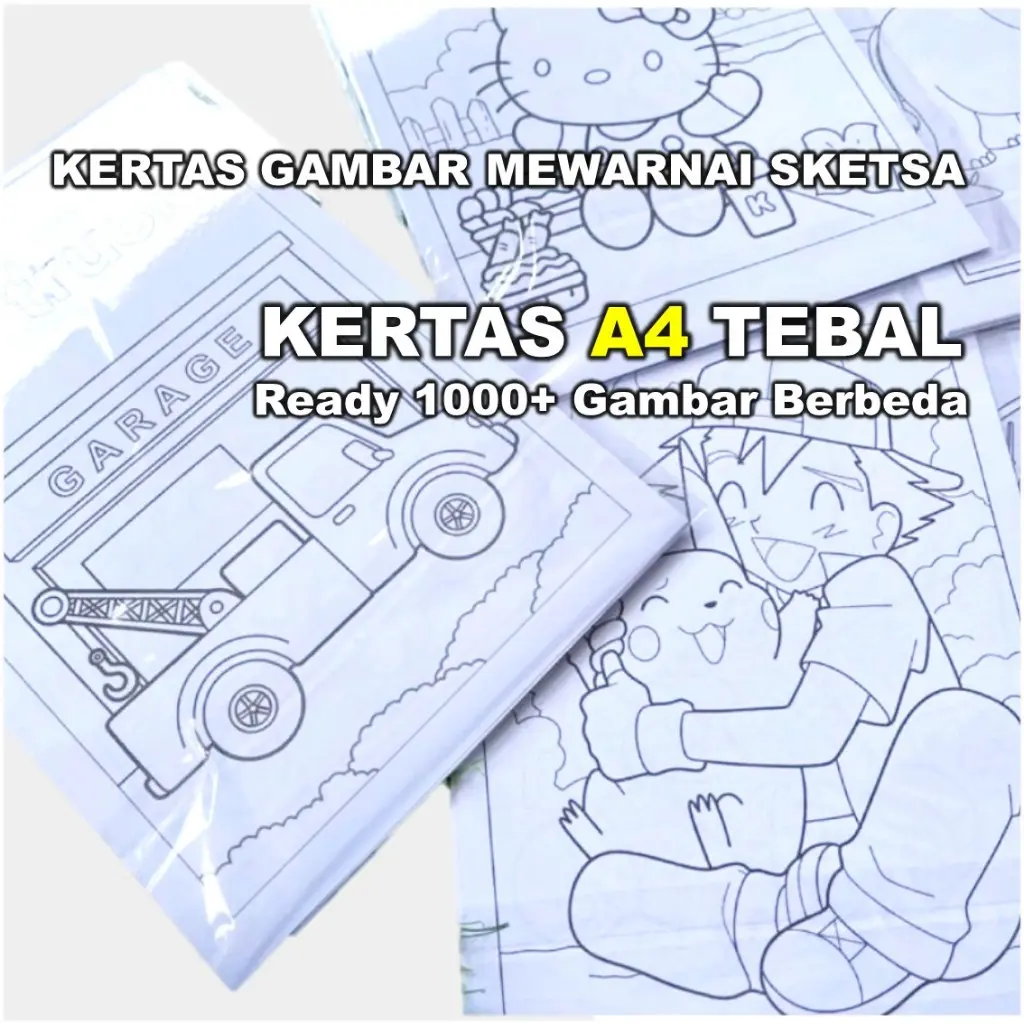 (UKURAN A4) Lembar Gambar Mewarnai Anak Kertas Mewarnai Kertas Gambar Kartun Karakter Sketsa Untuk Usia 2 3 4 5 6 Tahun Pendidikan PRA SEKOLAH PAUD TK SD