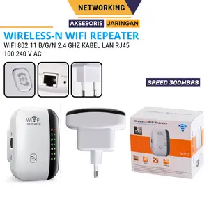 Penguat Penerima Pemancar Penguat Sinyal Wifi Router Portable Repeater 300Mbps - Putih
