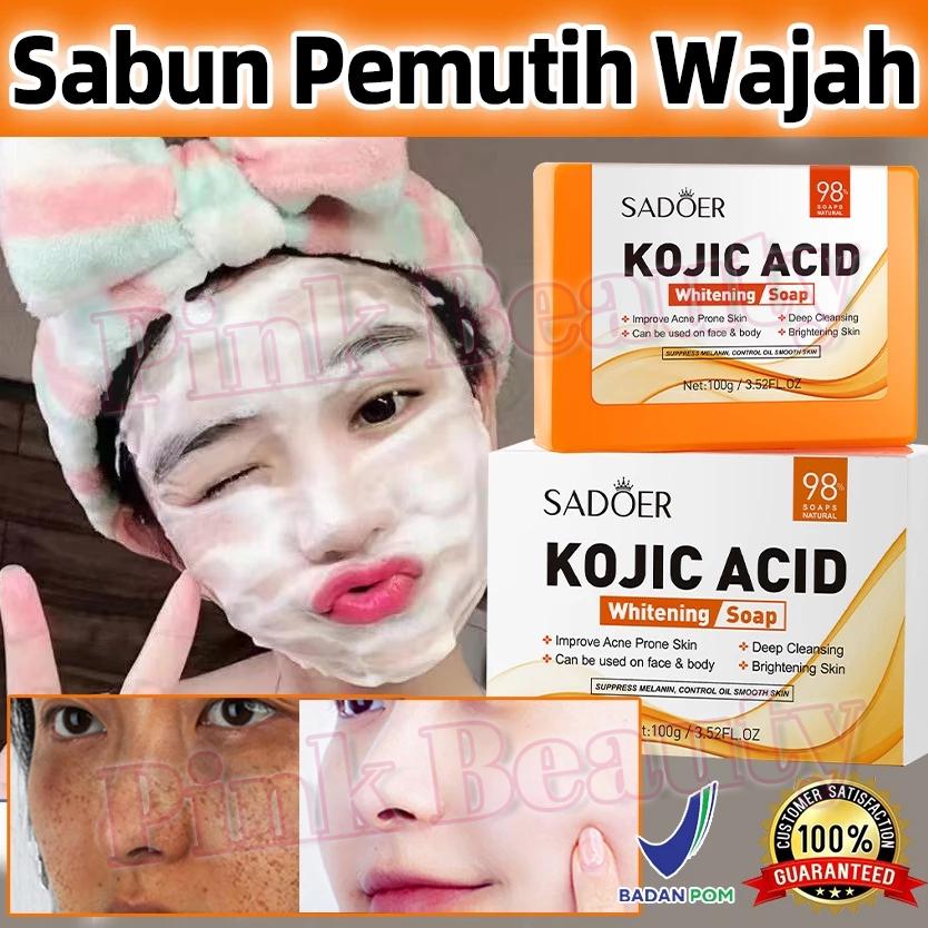 Kojic Acid Soap 100g Sabun Pemutih Wajah Badan Penghilang Flek Hitam Pembersih Pemutih Menghilangkan Gatal Jerawat Tungau Pembersih Dan Komedo Mencerahkan warna kulit Kontrol Minyak Melembabkan Anti I